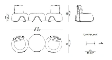 BABOU SYSTEM - Modular fabric garden sofa by Paolo Castelli - view 3
